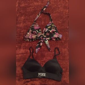 2PC 💗Pink Wireless Bralette bra +V.S Swimming Top-size S